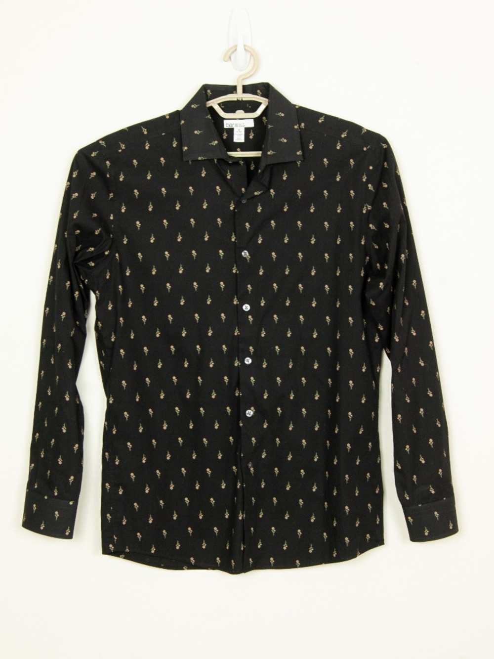 BAR III Black & Floral Dress Shirt